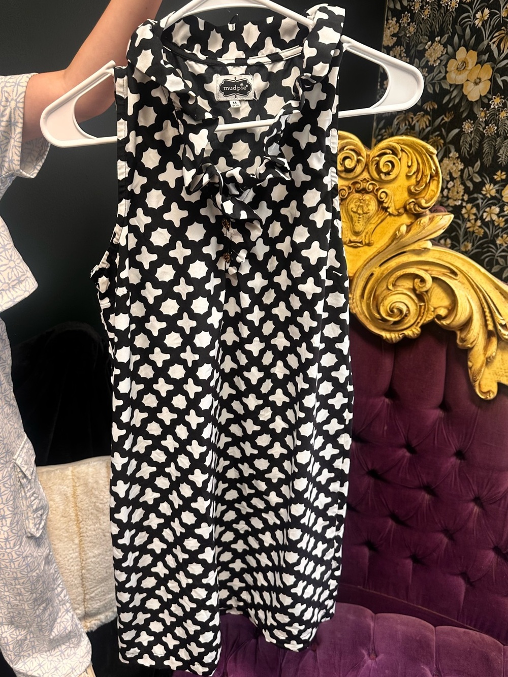 Mud Pie Black and White Geometric  dress medium